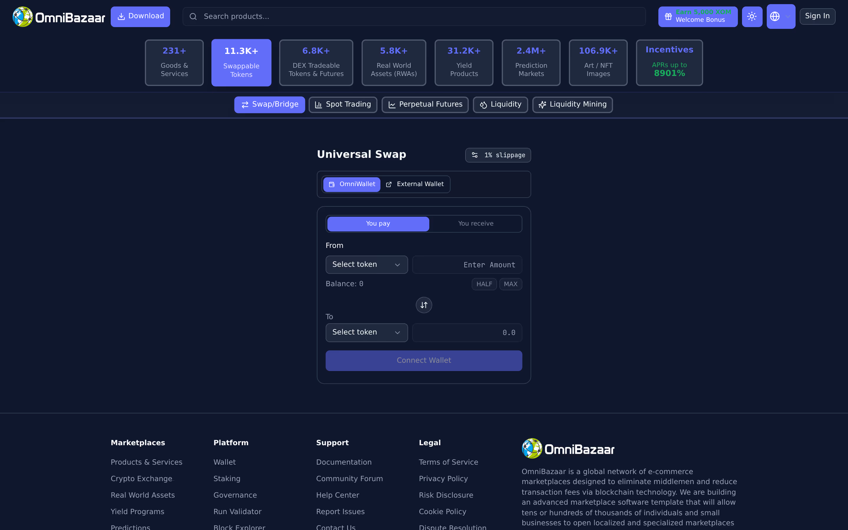 Universal Swap interface